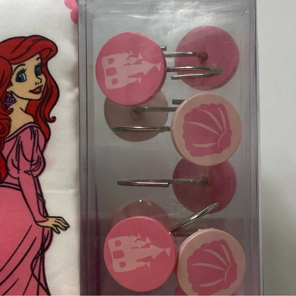 Disney Princess Pink Shower Curtain and Hook Set (New in package)